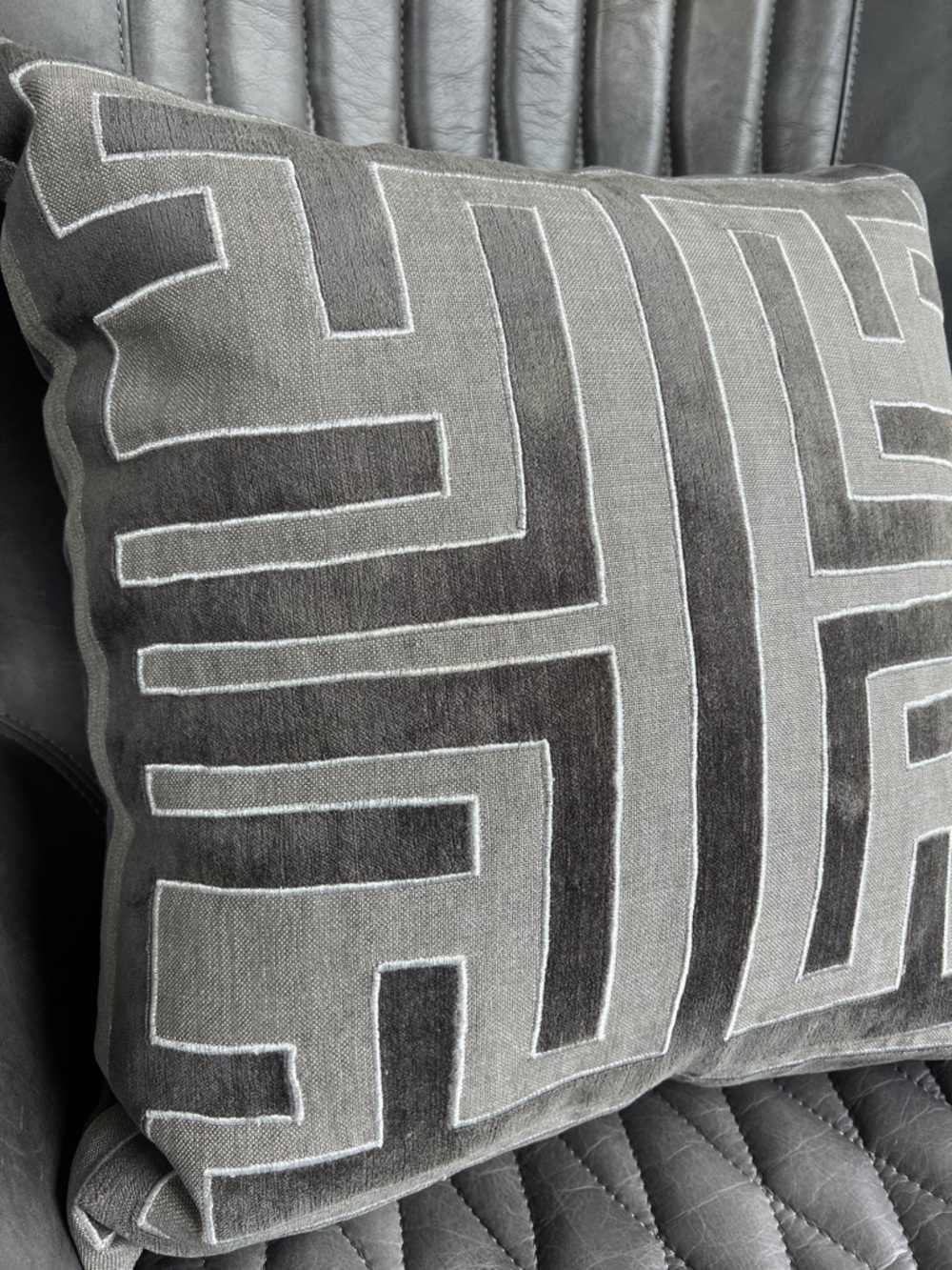 Z Gallerie Geometric Velvet Accent Pillow - Picture 5 of 6